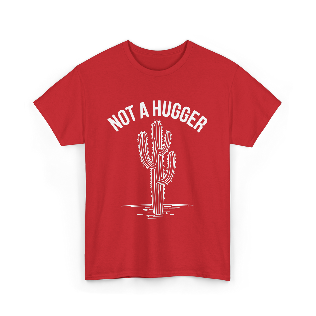 Not A Hugger Cactus Cacti T-Shirt - Red