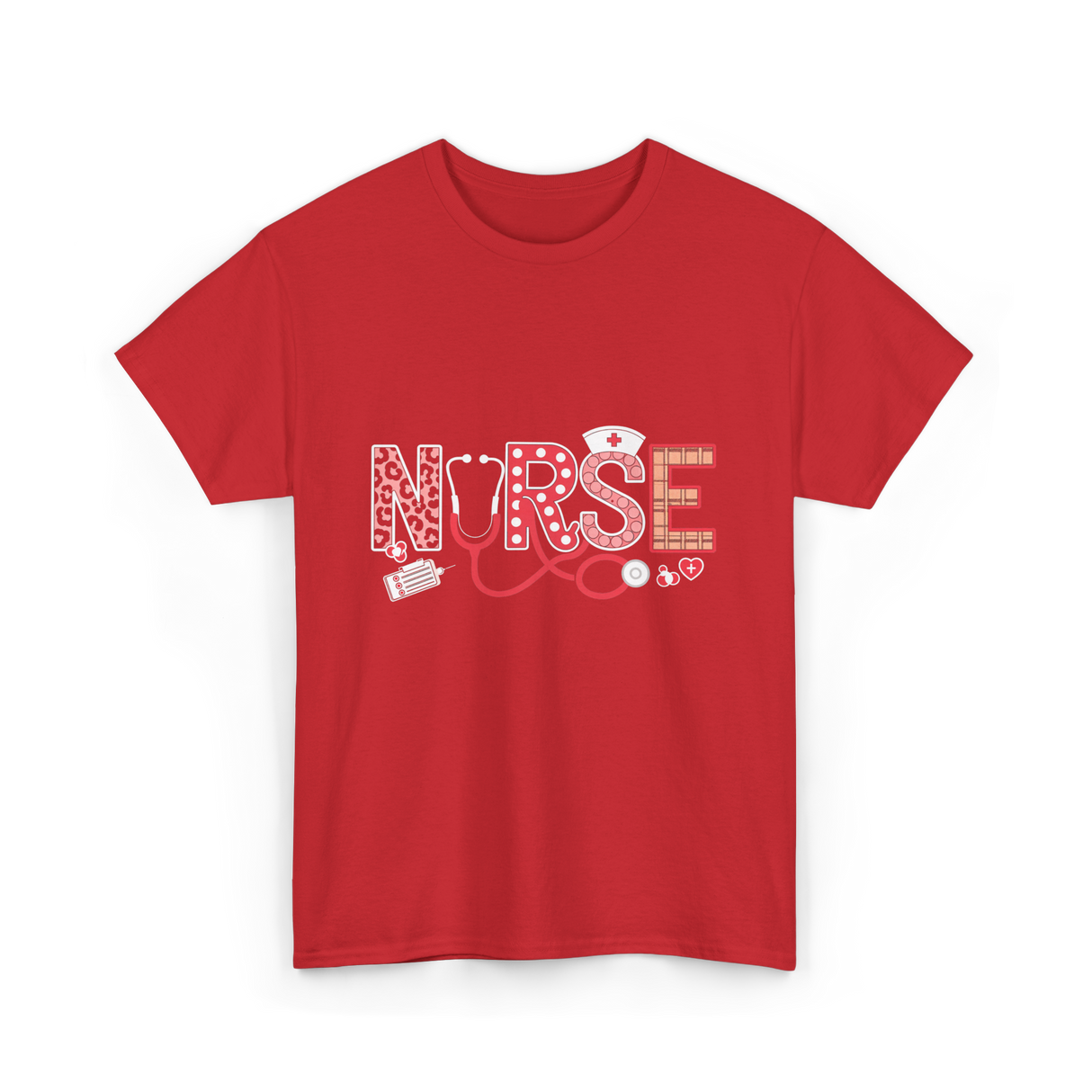 Nurse Stethoscope Life Nurses T-Shirt - Red