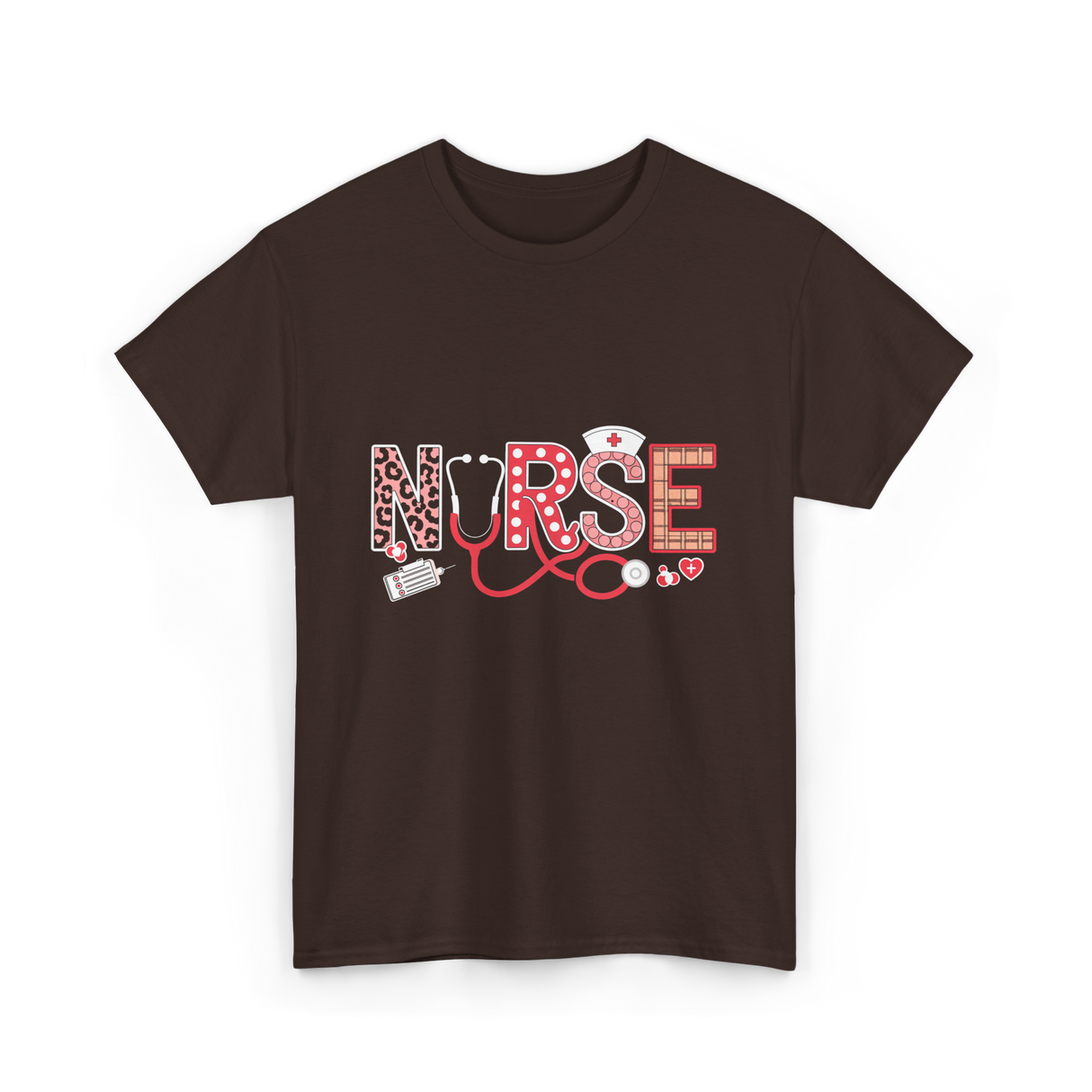 Nurse Stethoscope Life Nurses T-Shirt - Dark Chocolate