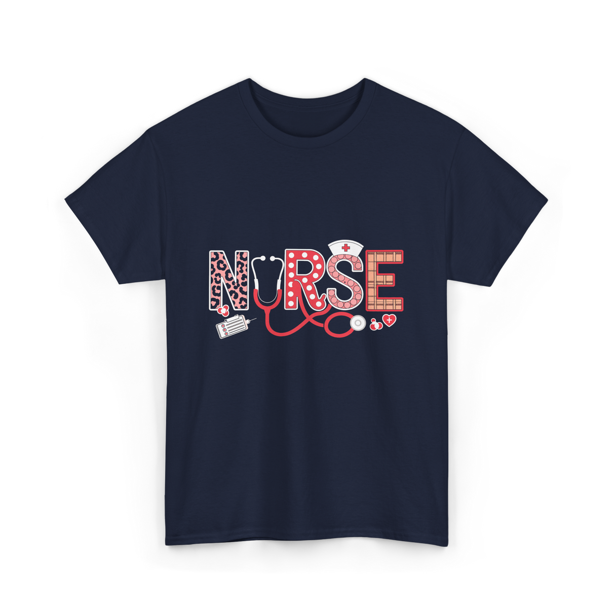 Nurse Stethoscope Life Nurses T-Shirt - Navy