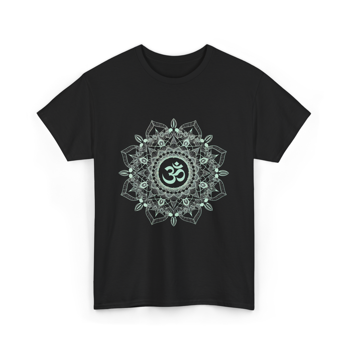 Om Meditation Mandala Design T-Shirt - Black