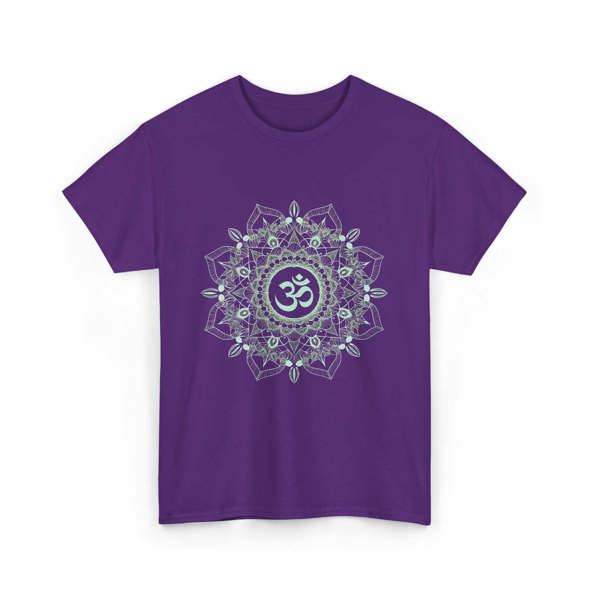 Om Meditation Mandala Design T-Shirt - Purple