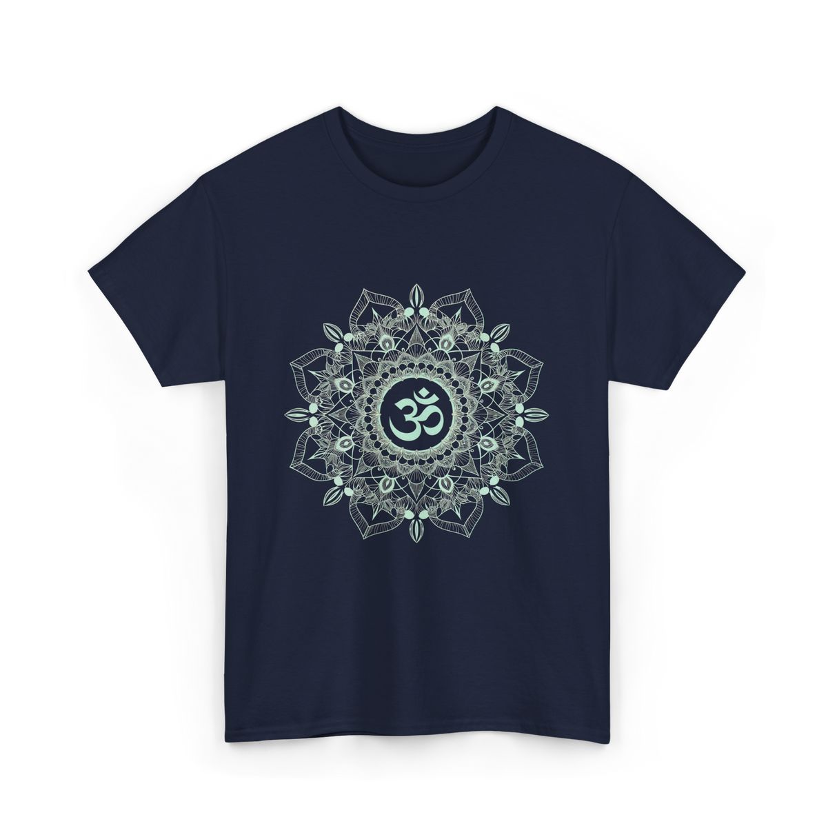 Om Meditation Mandala Design T-Shirt - Navy