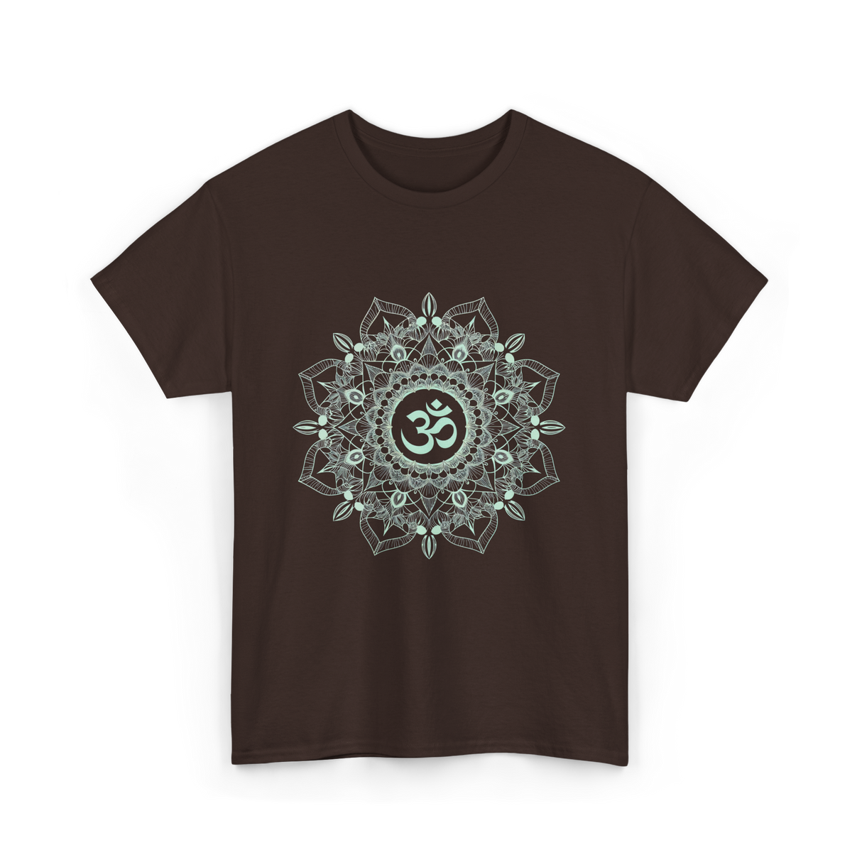Om Meditation Mandala Design T-Shirt - Dark Chocolate