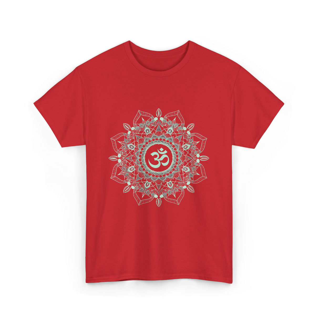 Om Meditation Mandala Design T-Shirt - Red