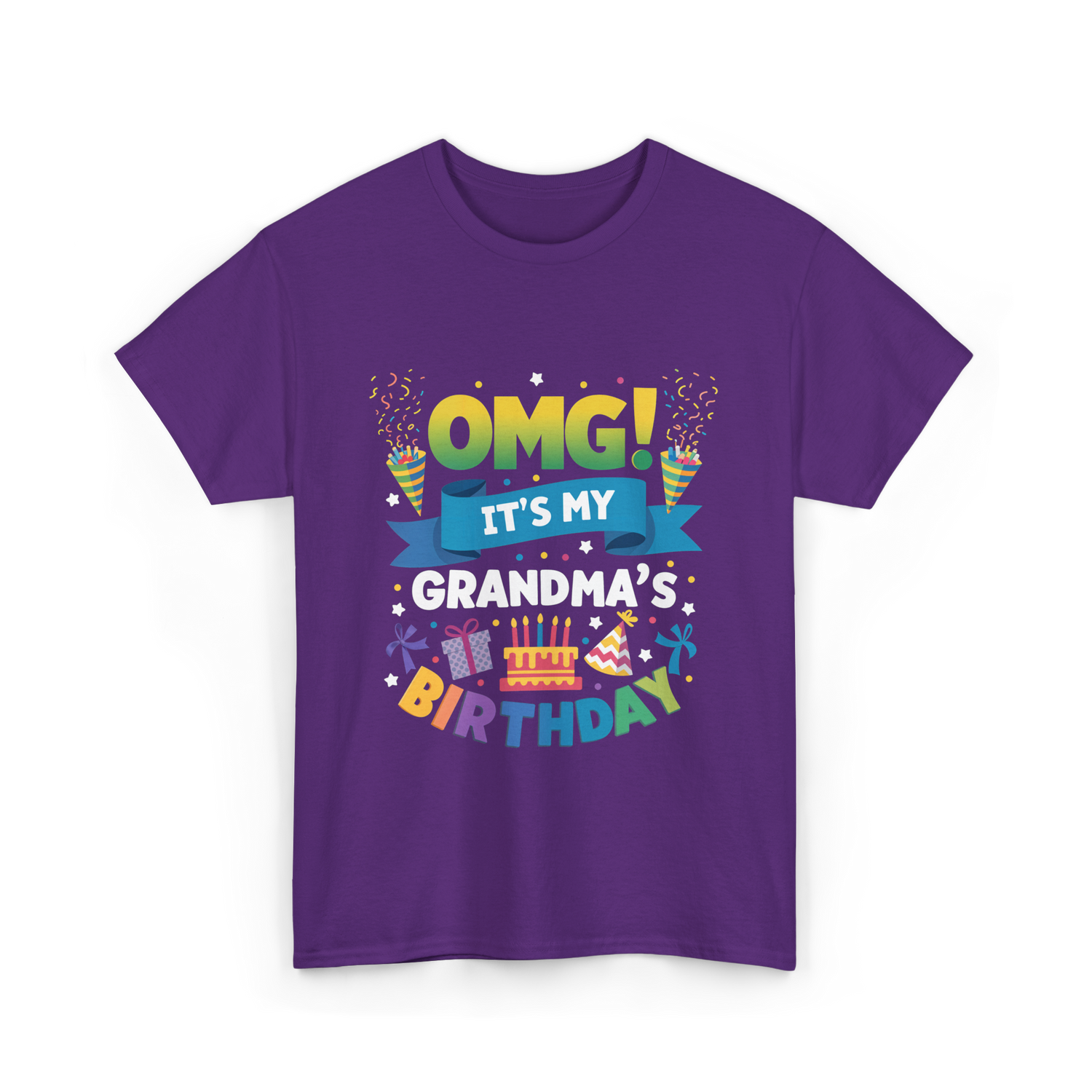 OMG It's My Grandma Birthday Celebration T-Shirt - Purple