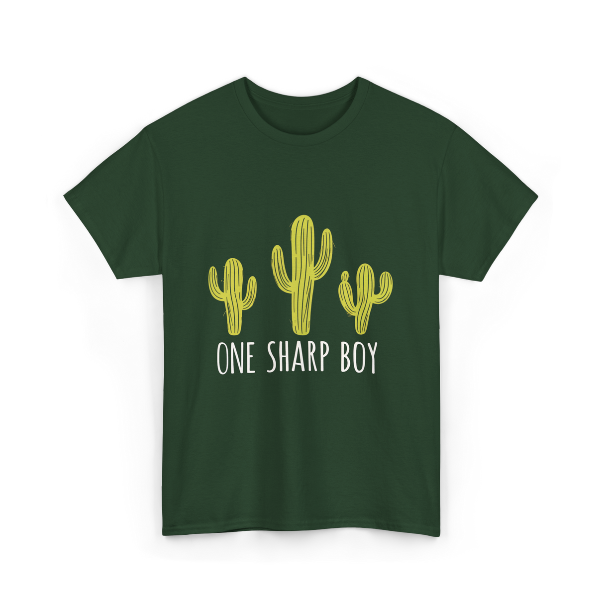 One Sharp Boy Cactus Cacti T-Shirt - Forest Green