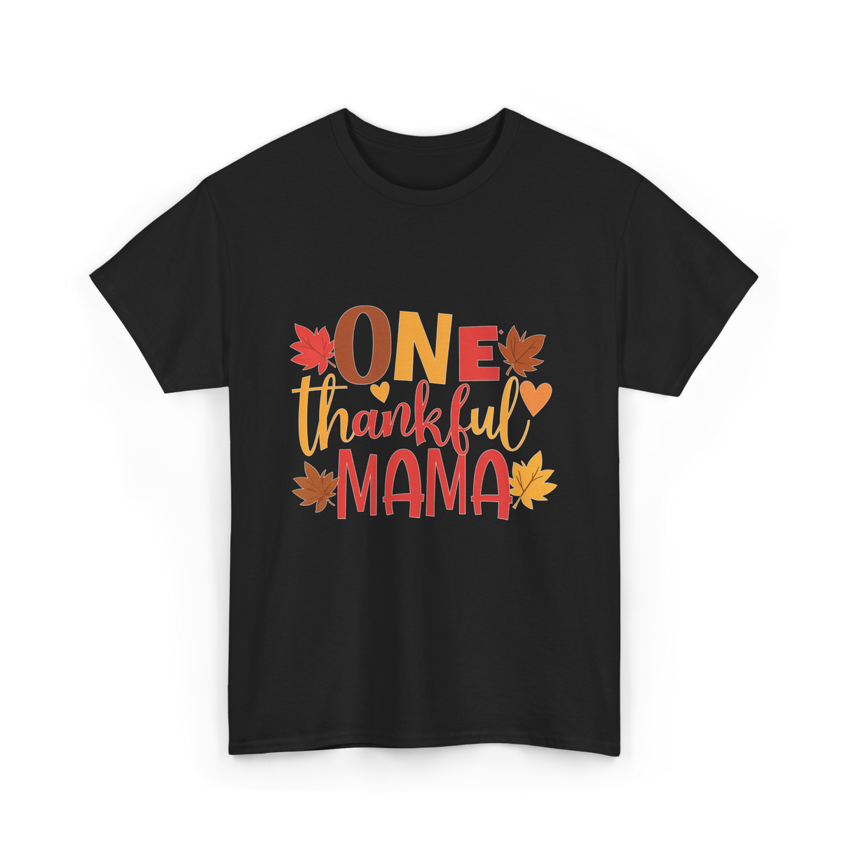 One Thankful Mama Thanksgiving Mother T-Shirt - Black