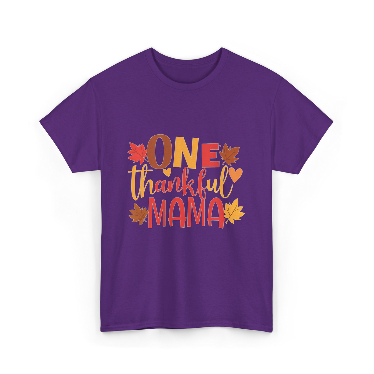 One Thankful Mama Thanksgiving Mother T-Shirt - Purple