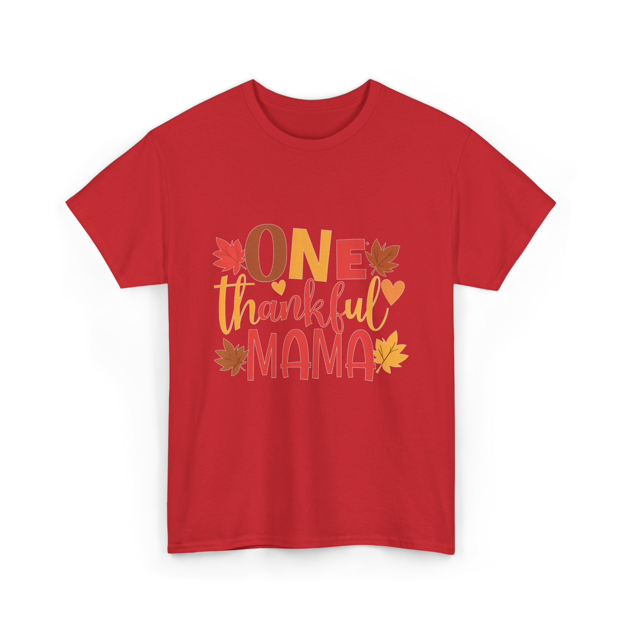 One Thankful Mama Thanksgiving Mother T-Shirt - Red