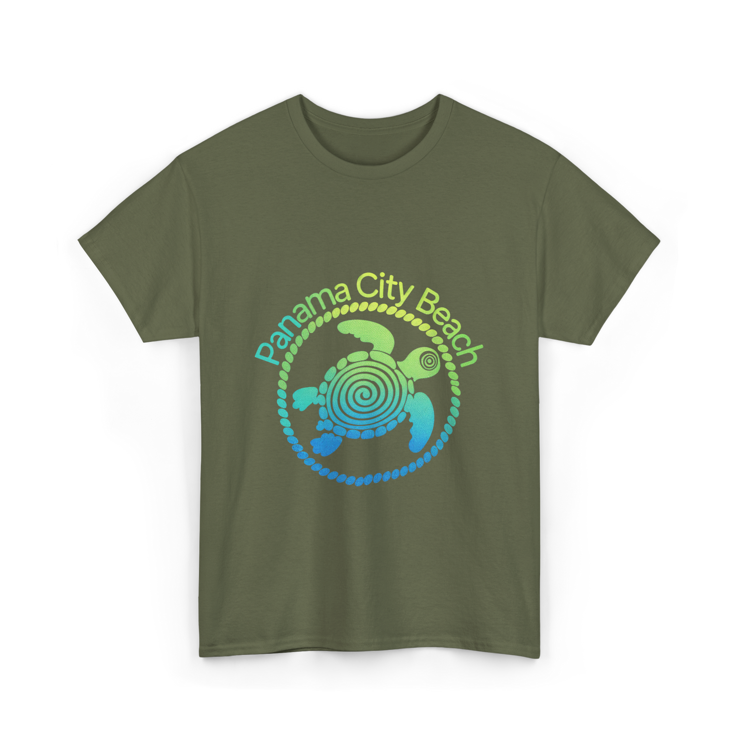 Panama City Beach Turtle Ocean T-Shirt - Military Green