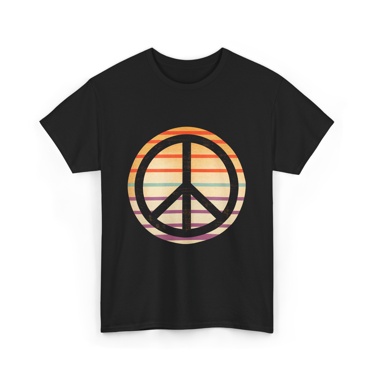 Peace Sign Retro Vibe T-Shirt - Black