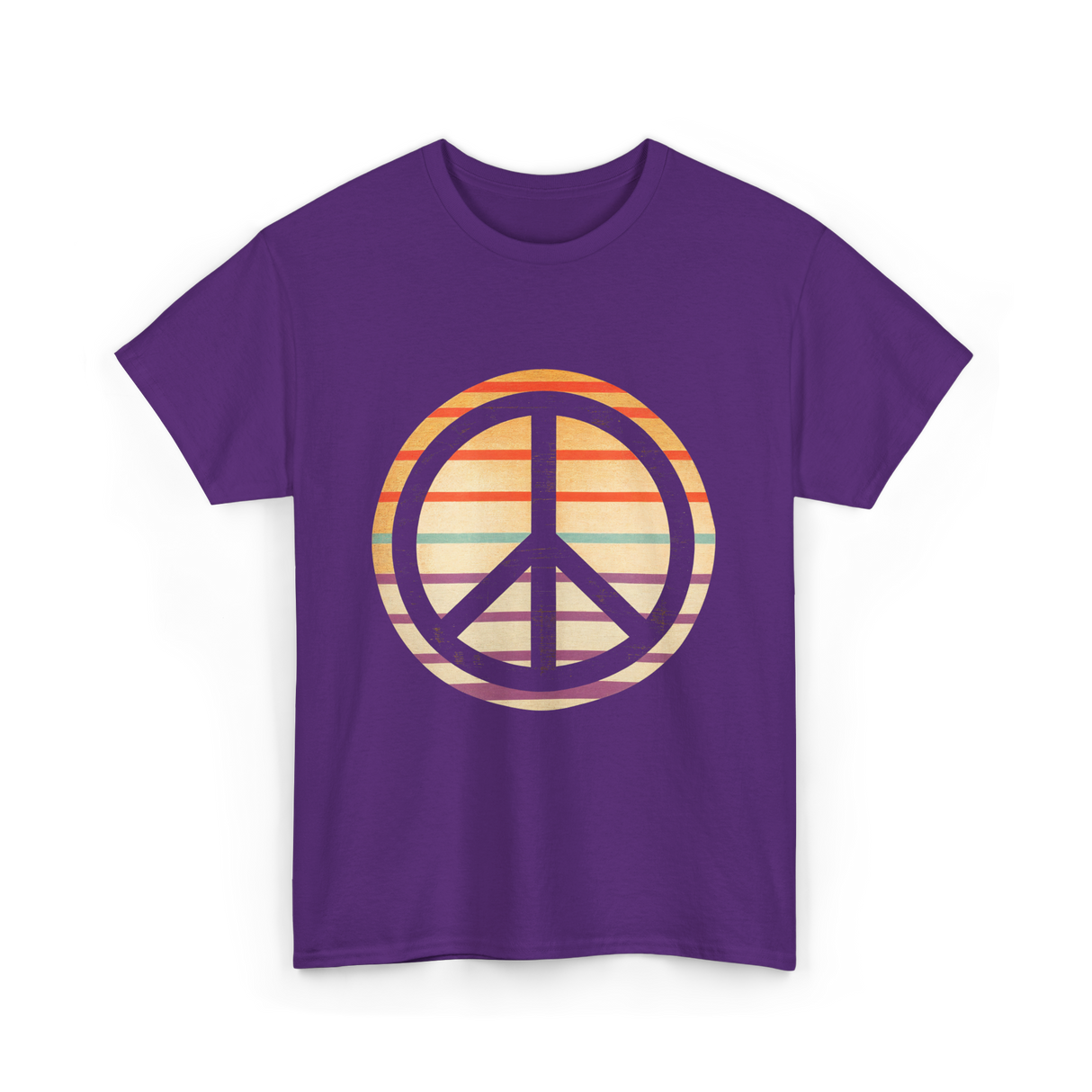 Peace Sign Retro Vibe T-Shirt - Purple