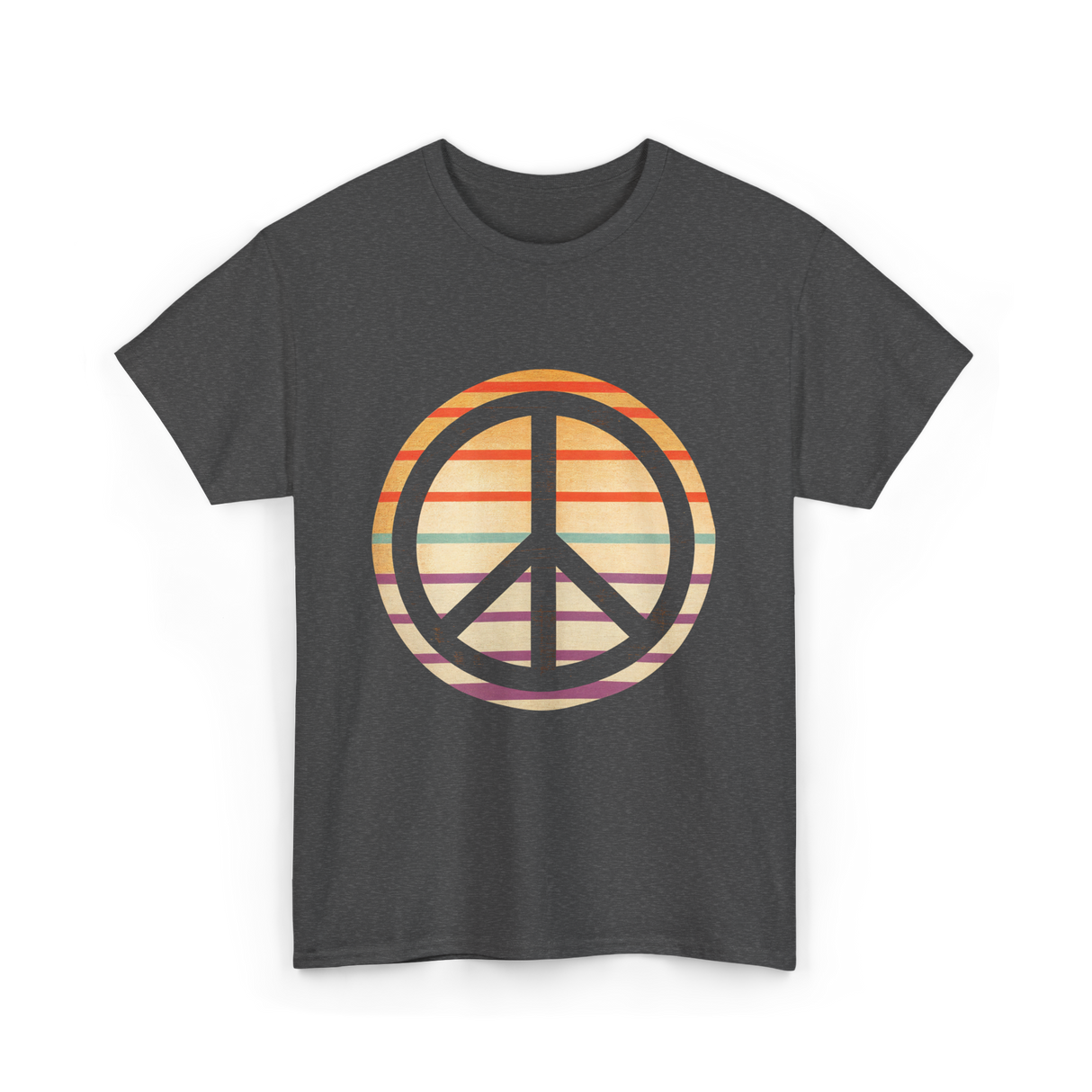Peace Sign Retro Vibe T-Shirt - Dark Heather