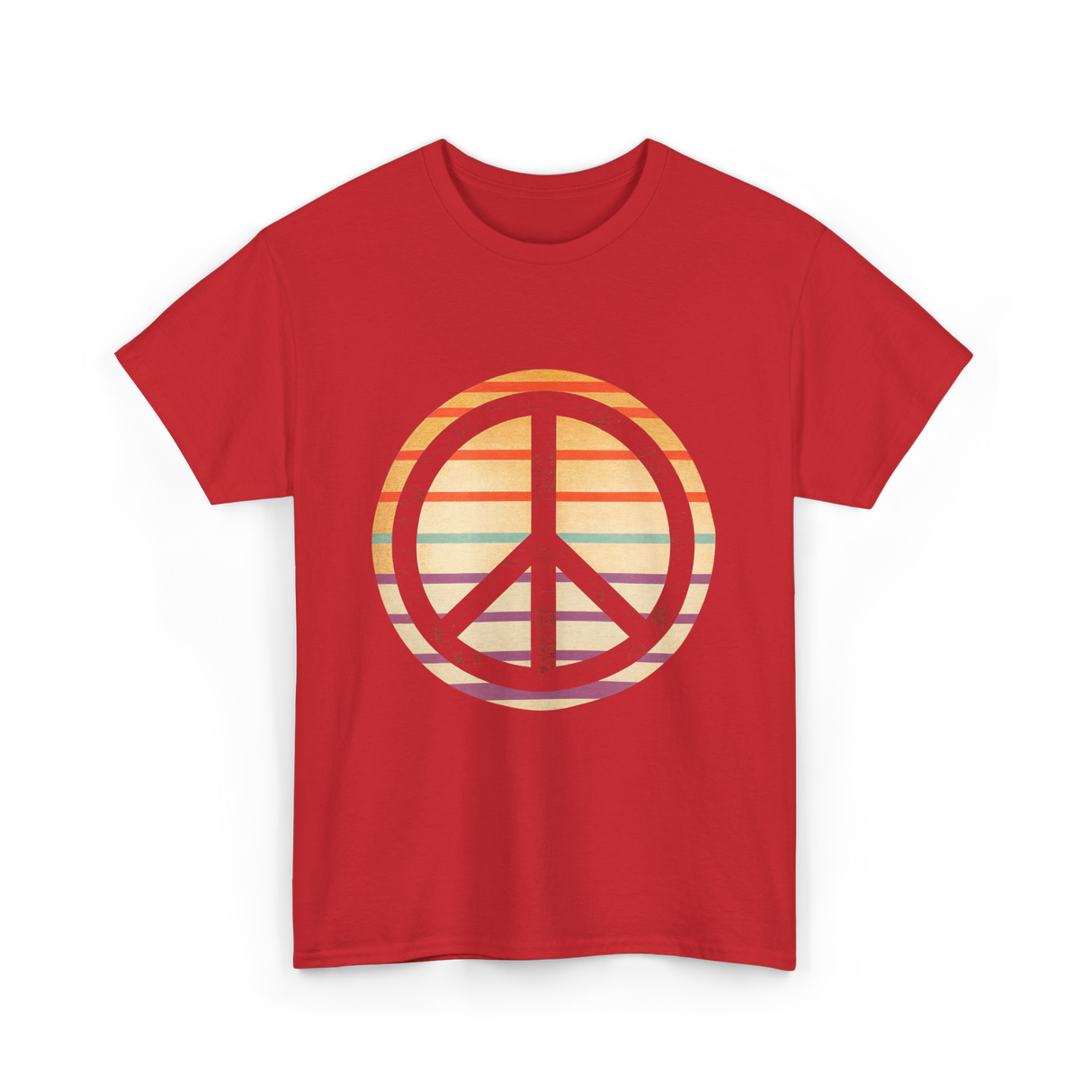 Peace Sign Retro Vibe T-Shirt - Red