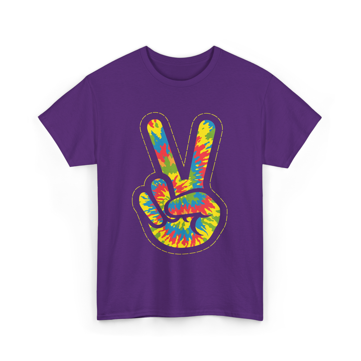 Peace Sign Tie Dye Hippie T-Shirt - Purple