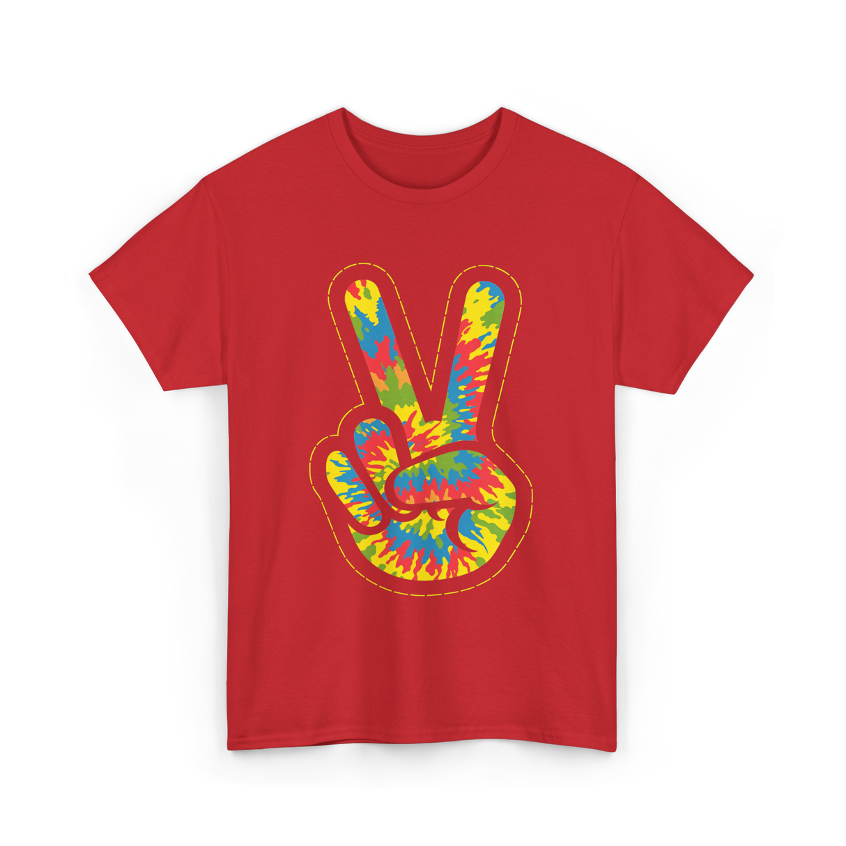 Peace Sign Tie Dye Hippie T-Shirt - Red