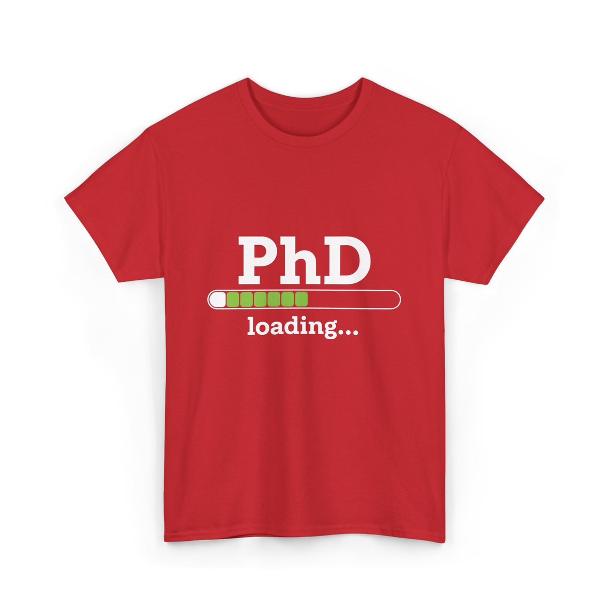 PhD Loading Academic Progress T-Shirt - Red