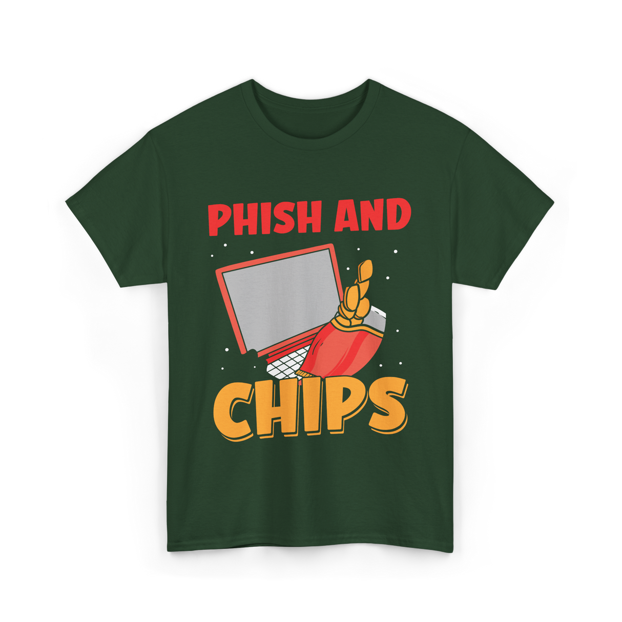 Phish And Chips Hacking T-Shirt - Forest Green