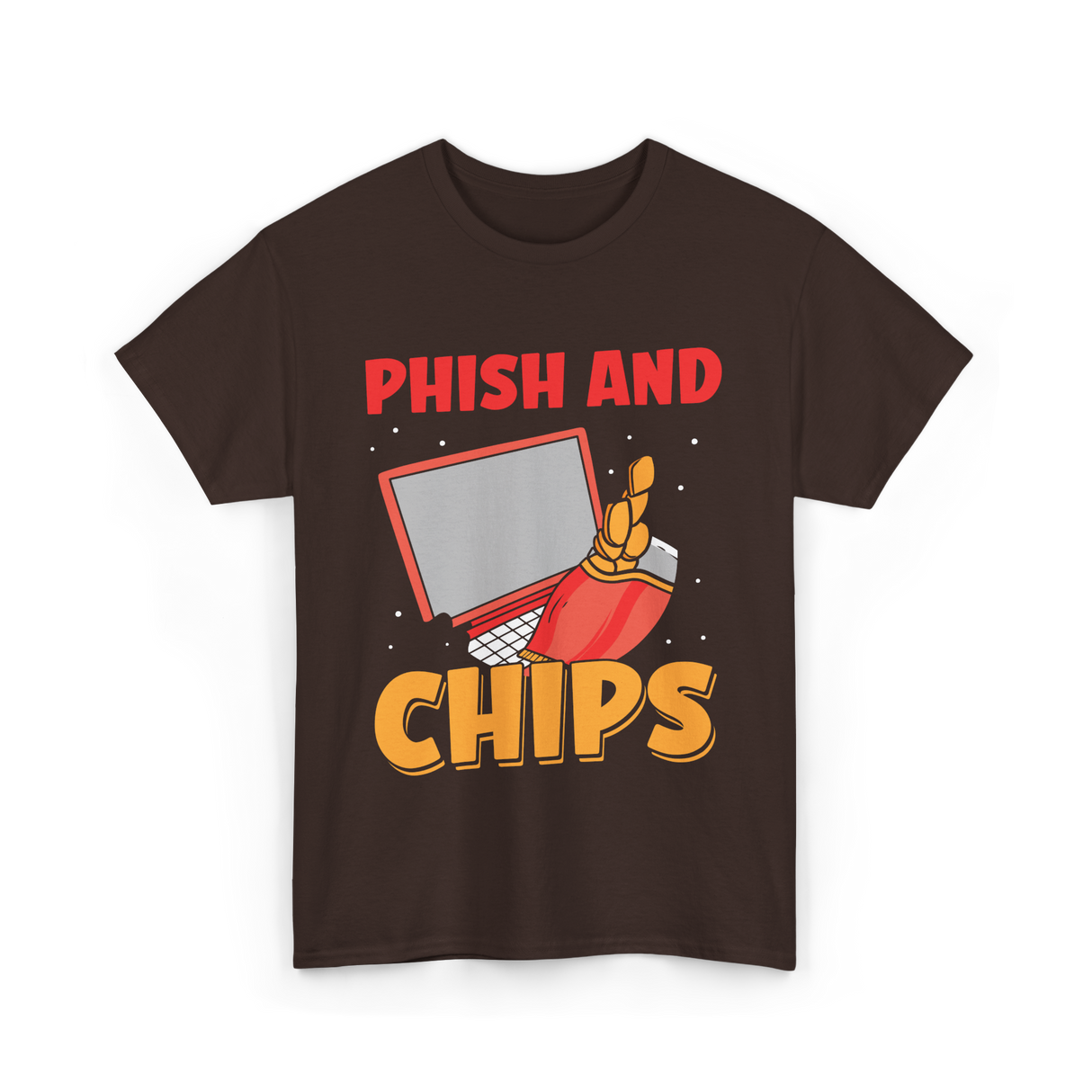Phish And Chips Hacking T-Shirt - Dark Chocolate
