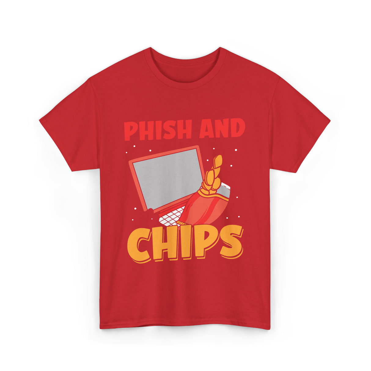 Phish And Chips Hacking T-Shirt - Red