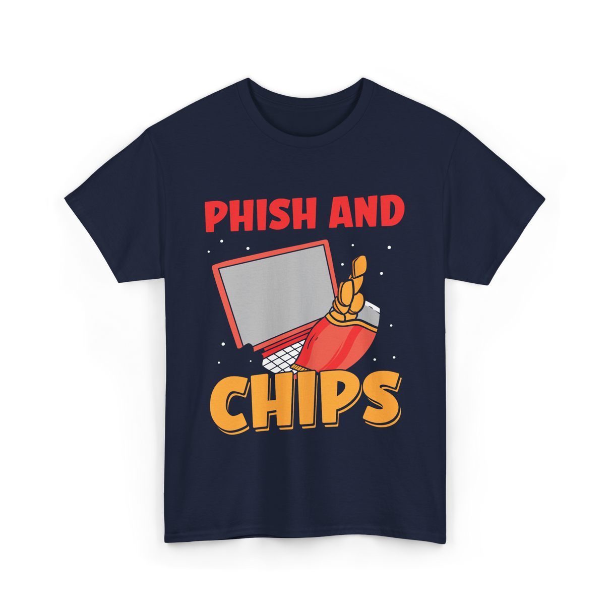 Phish And Chips Hacking T-Shirt - Navy