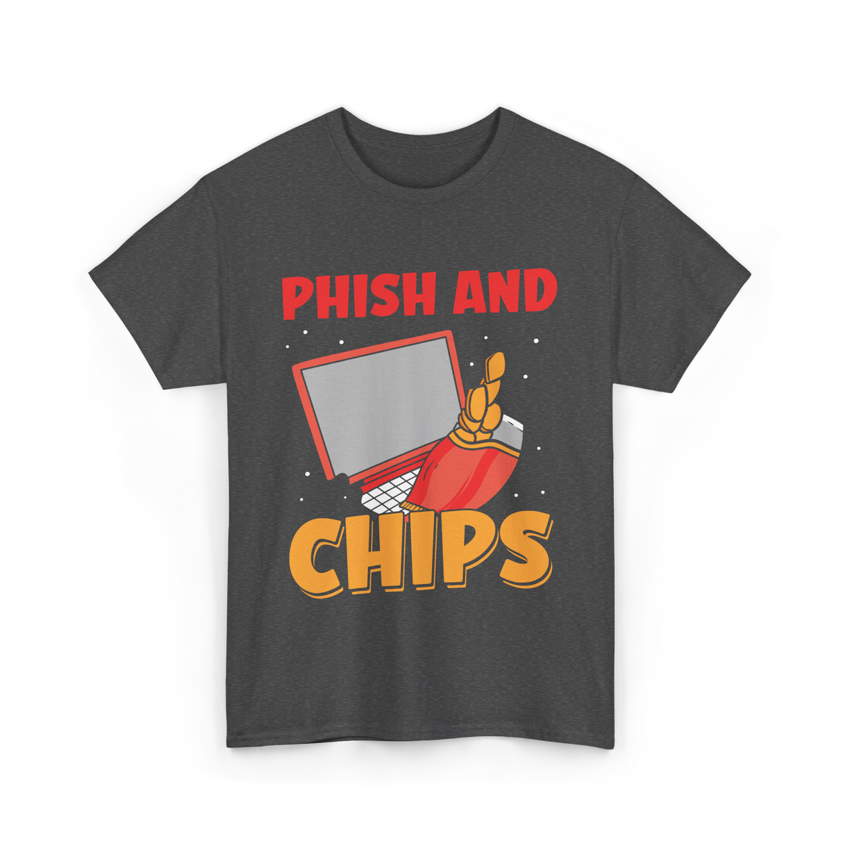 Phish And Chips Hacking T-Shirt - Dark Heather