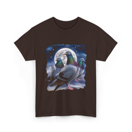 Pigeons Howling at Moon Pigeon T-Shirt - Dark Chocolate