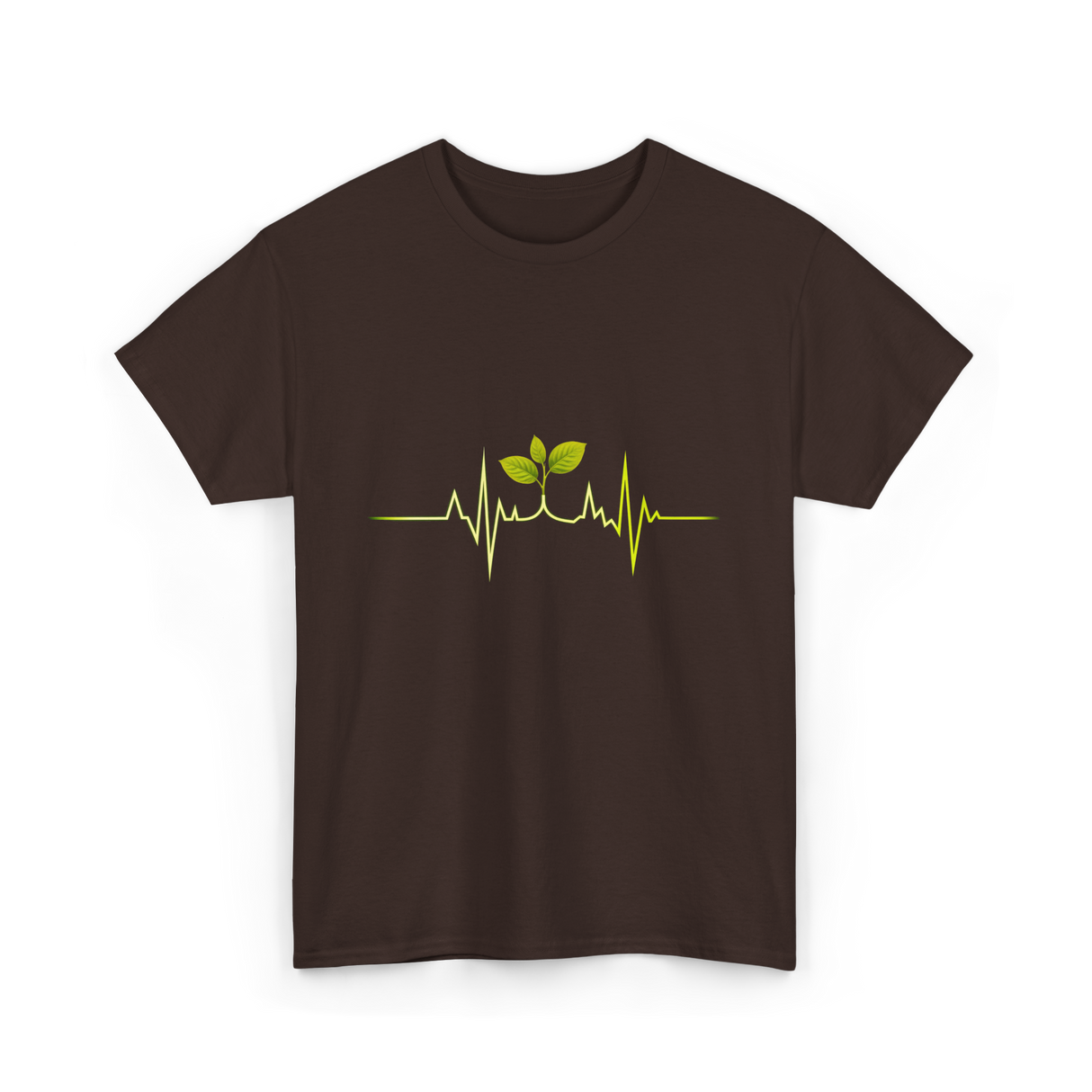 Plant Heartbeat Botany Gardener T-Shirt - Dark Chocolate