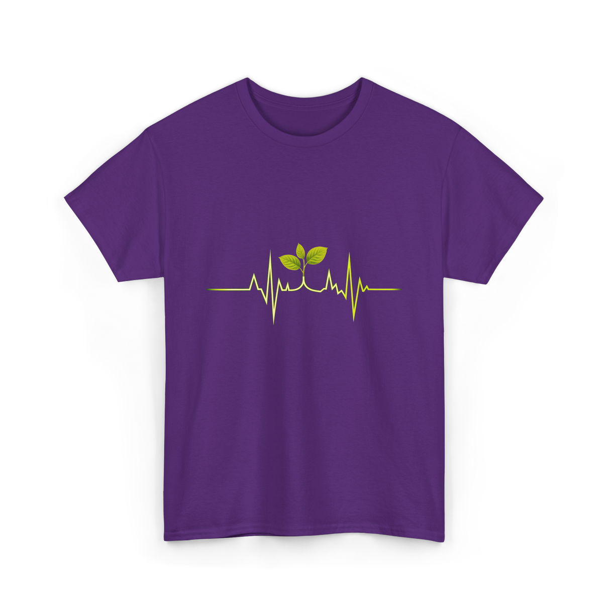 Plant Heartbeat Botany Gardener T-Shirt - Purple