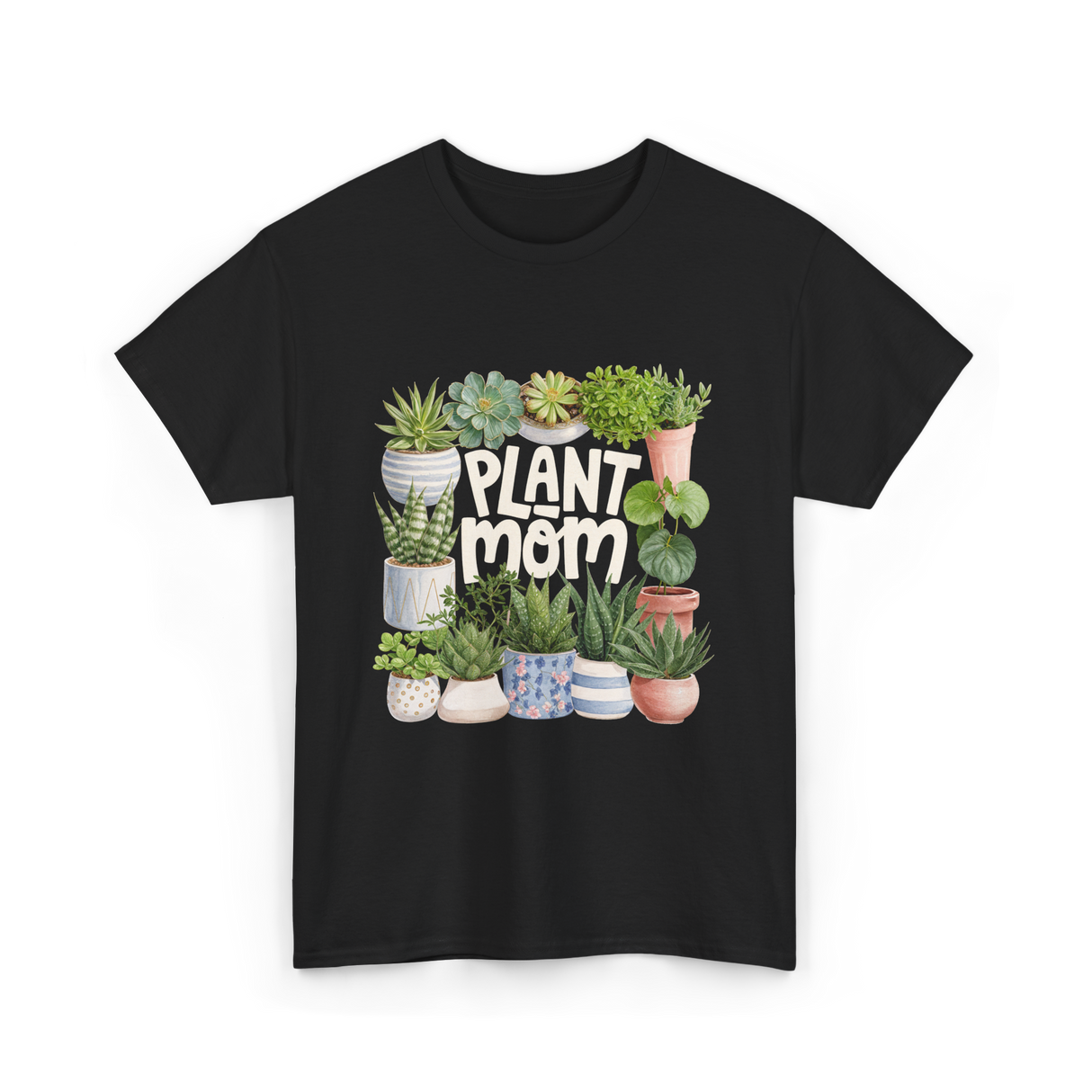Plant Mom Plants Greenery T-Shirt - Black