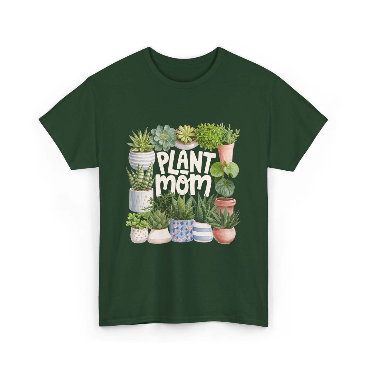 Plant Mom Plants Greenery T-Shirt - Forest Green