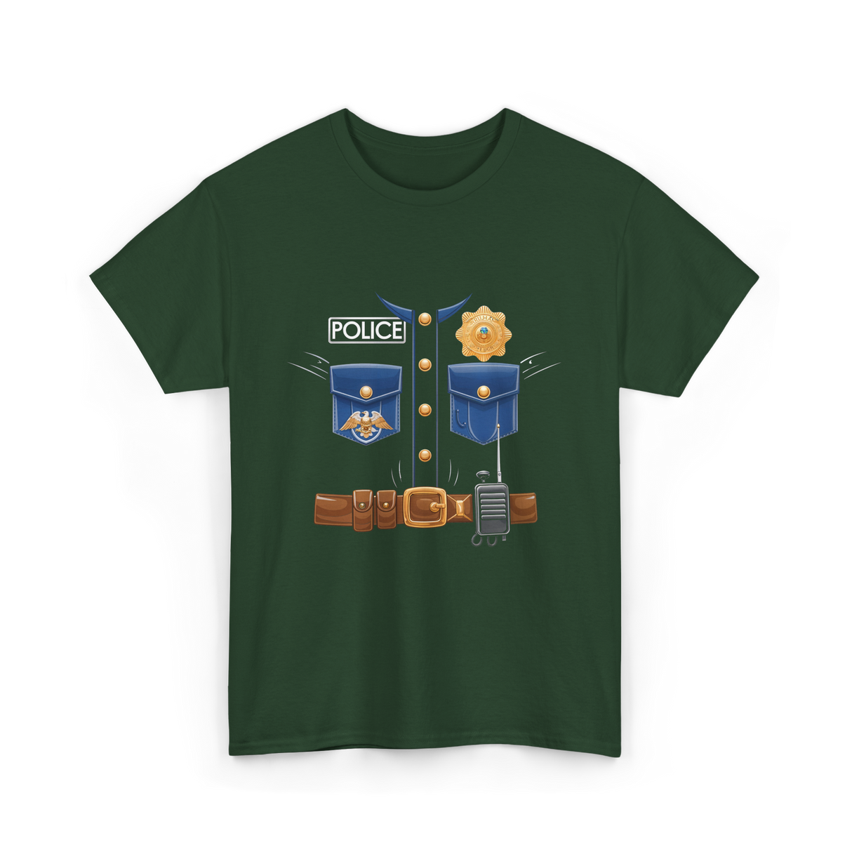 Police Costume Police Kids T-Shirt - Forest Green