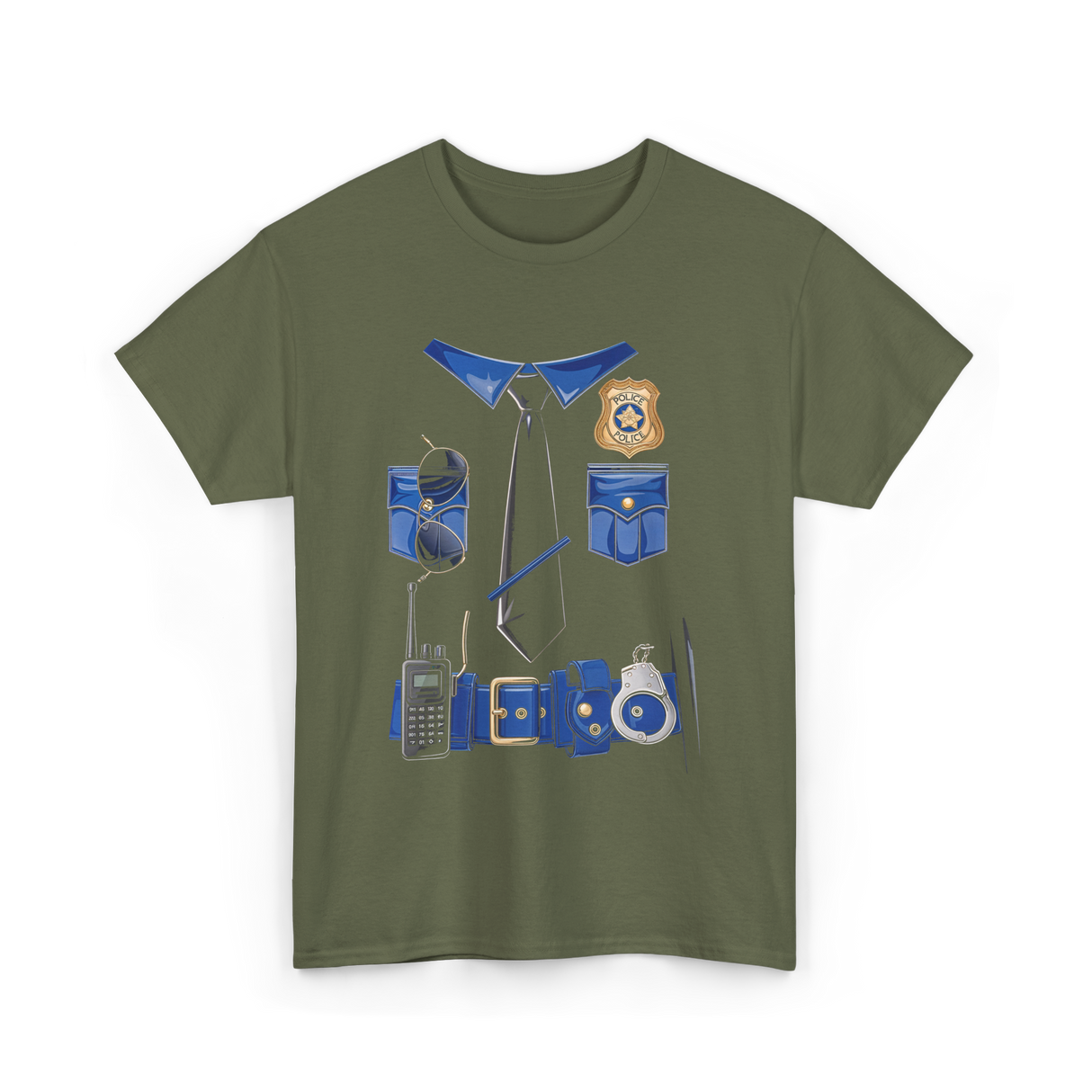 Police Officer Gear Police Cop T-Shirt - Military Green
