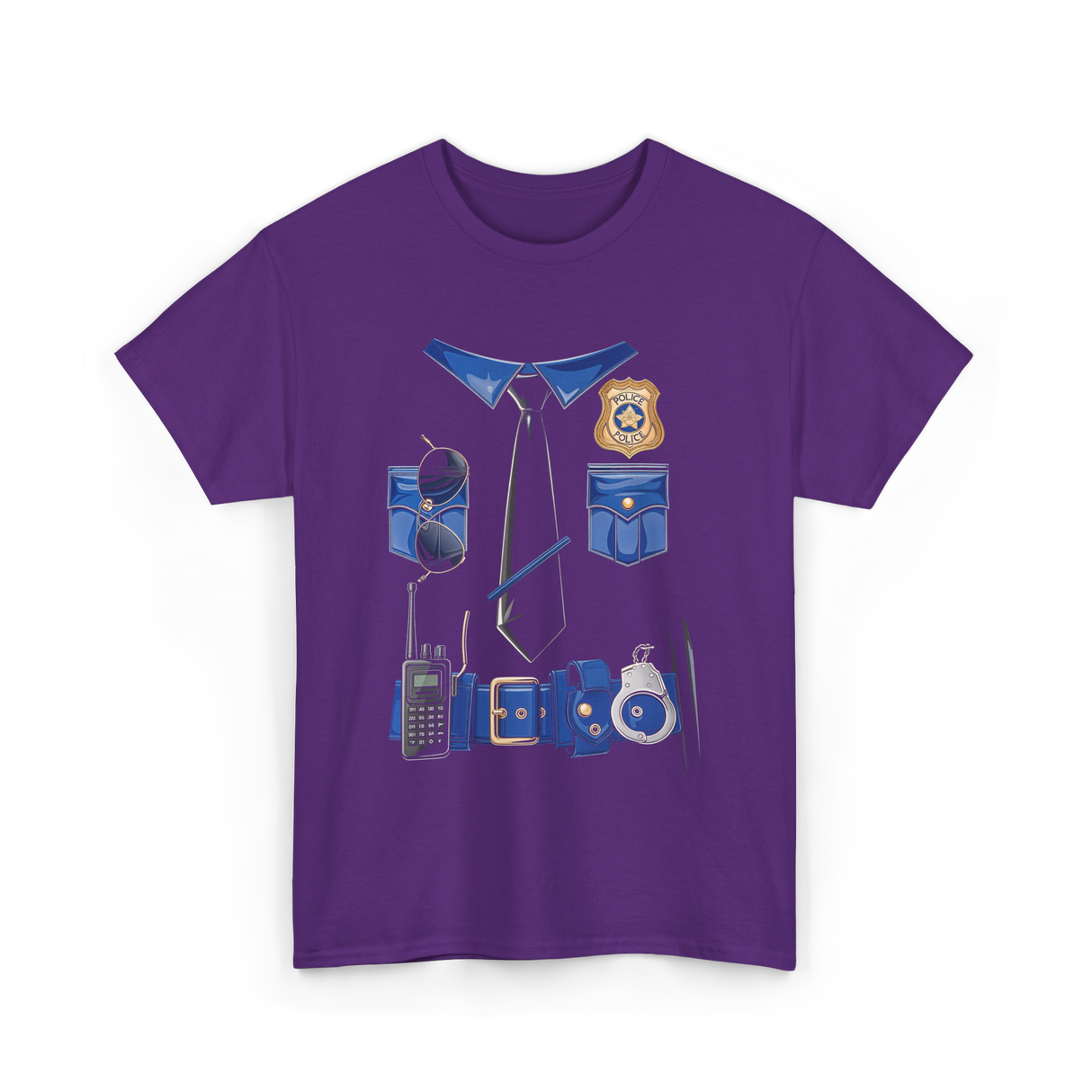 Police Officer Gear Police Cop T-Shirt - Purple