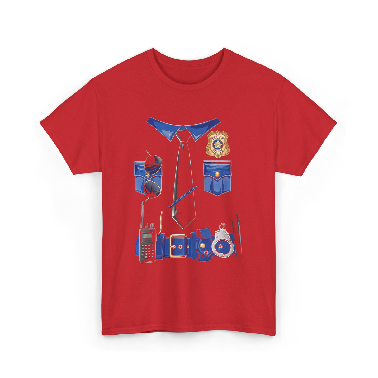 Police Officer Gear Police Cop T-Shirt - Red