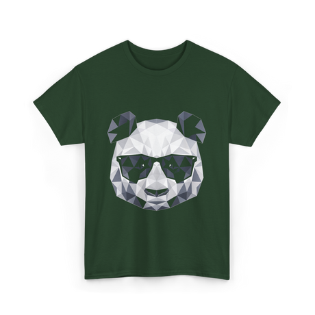 Polygonal Panda Cool Panda T-Shirt - Forest Green