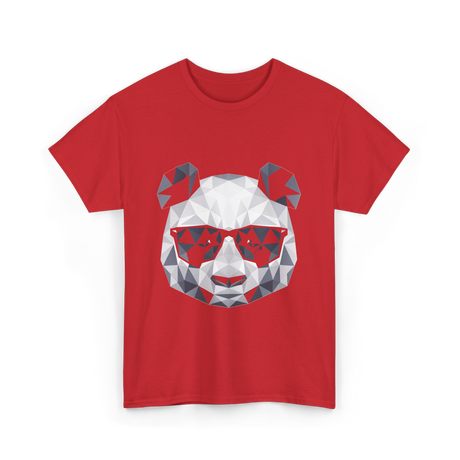 Polygonal Panda Cool Panda T-Shirt - Red