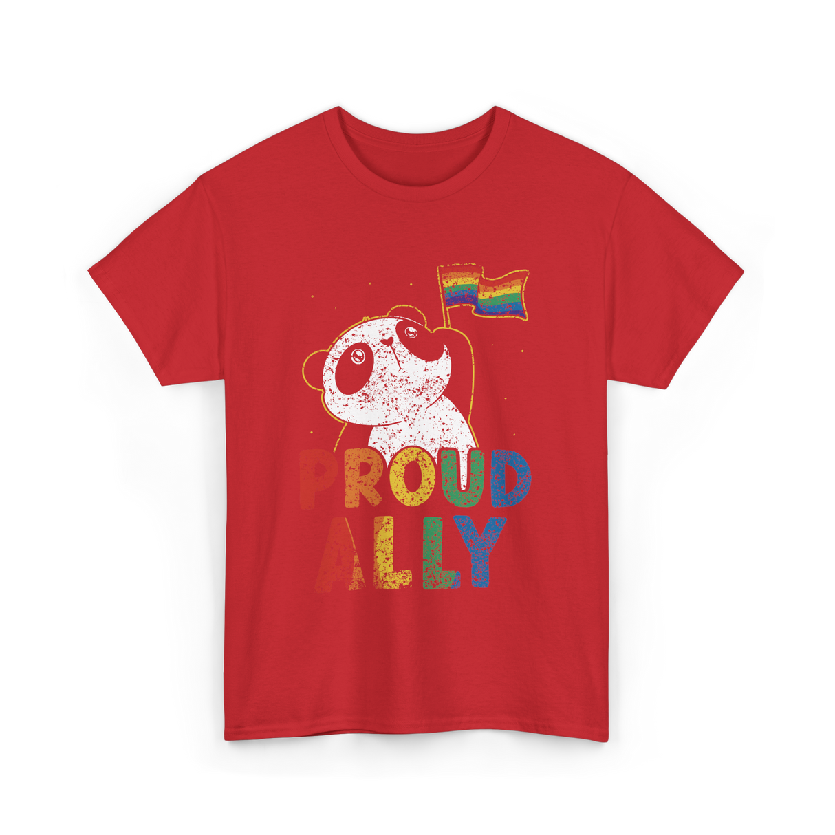 Proud Ally Panda Pride T-Shirt - Red