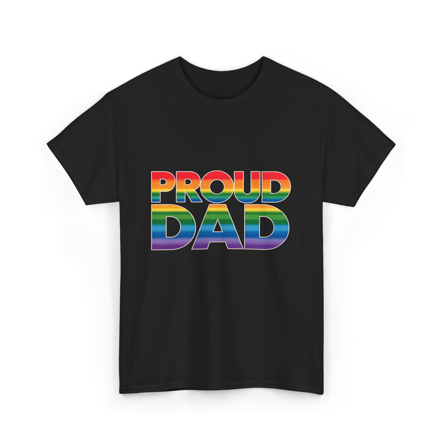 Proud Dad LGBT Pride T-Shirt - Black