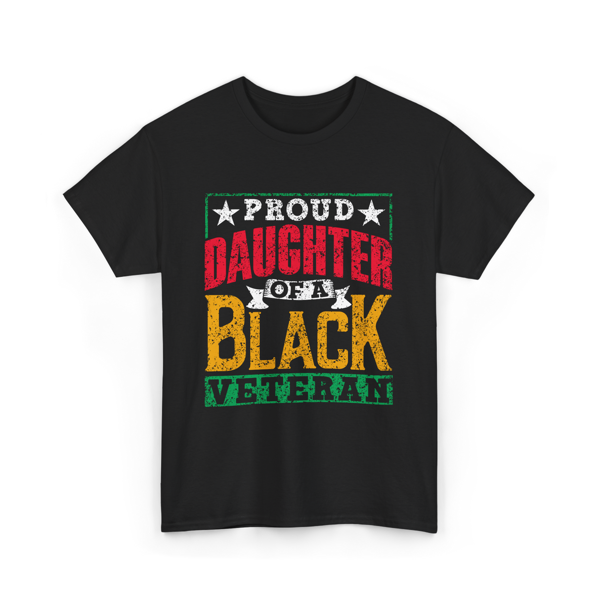 Proud Daughter Black Veteran Military T-Shirt - Black