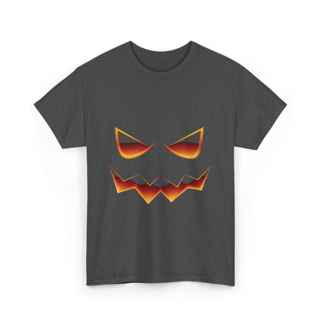 Pumpkin Face Halloween Costume T-Shirt - Dark Heather