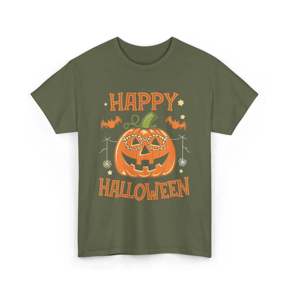 Pumpkin Halloween T-Shirt - Military Green