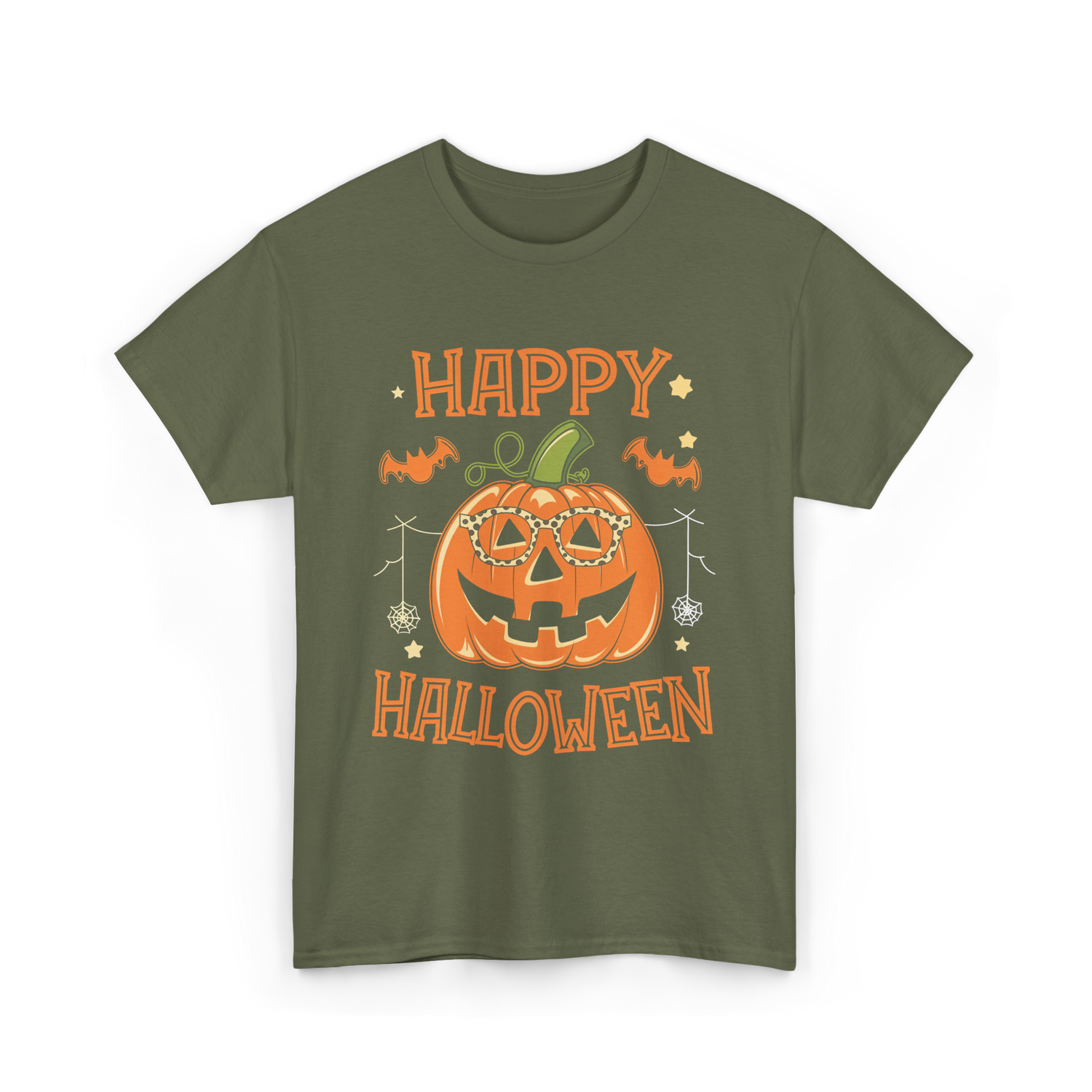 Pumpkin Halloween T-Shirt - Military Green