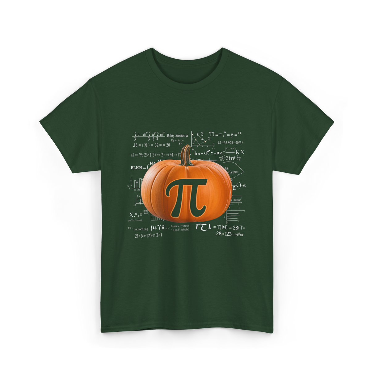 Pumpkin Pi Math Pumpkin T-Shirt - Forest Green