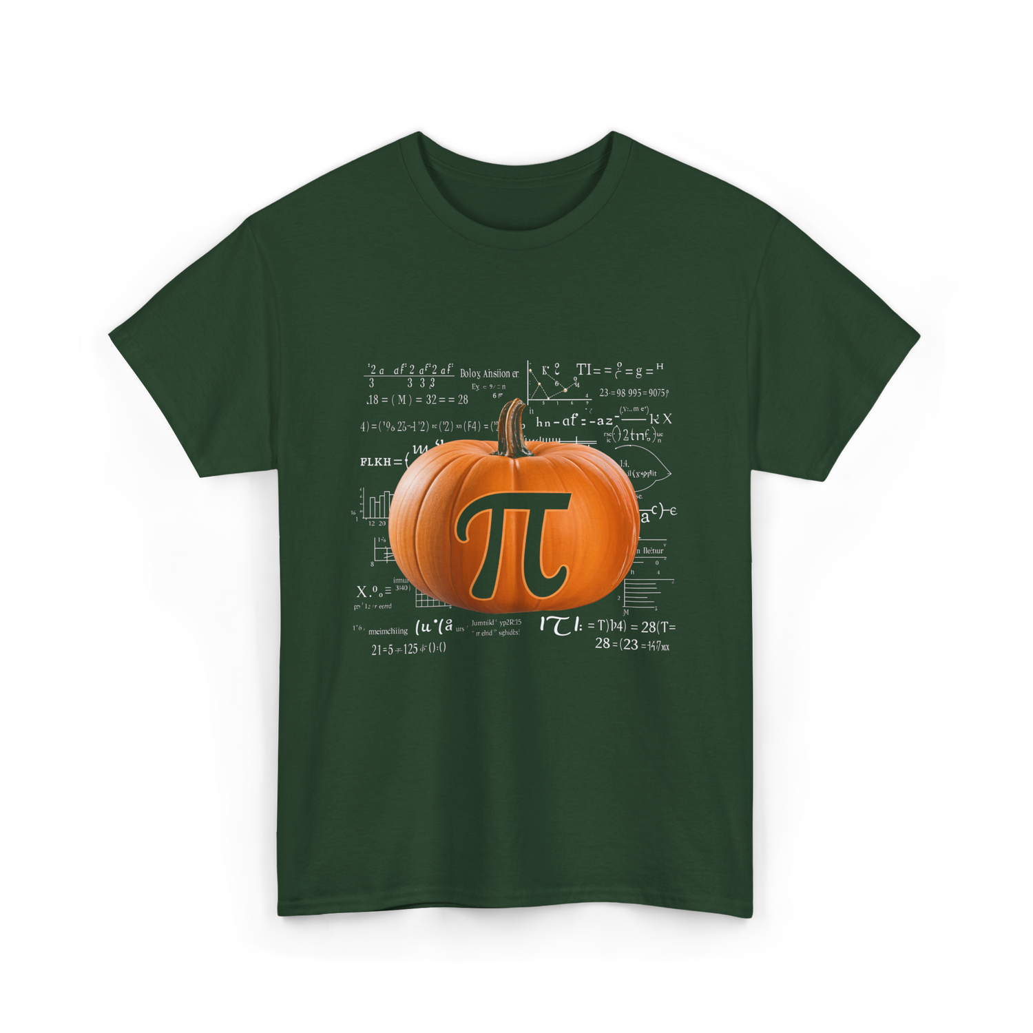 Pumpkin Pi Math Pumpkin T-Shirt - Forest Green