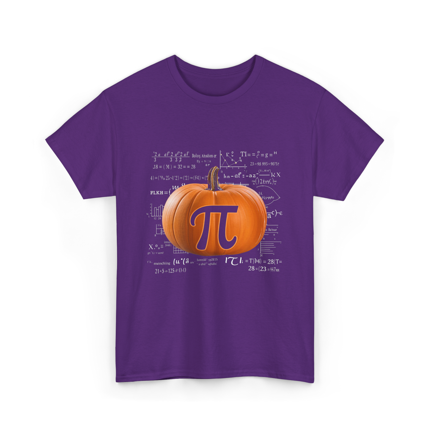 Pumpkin Pi Math Pumpkin T-Shirt - Purple