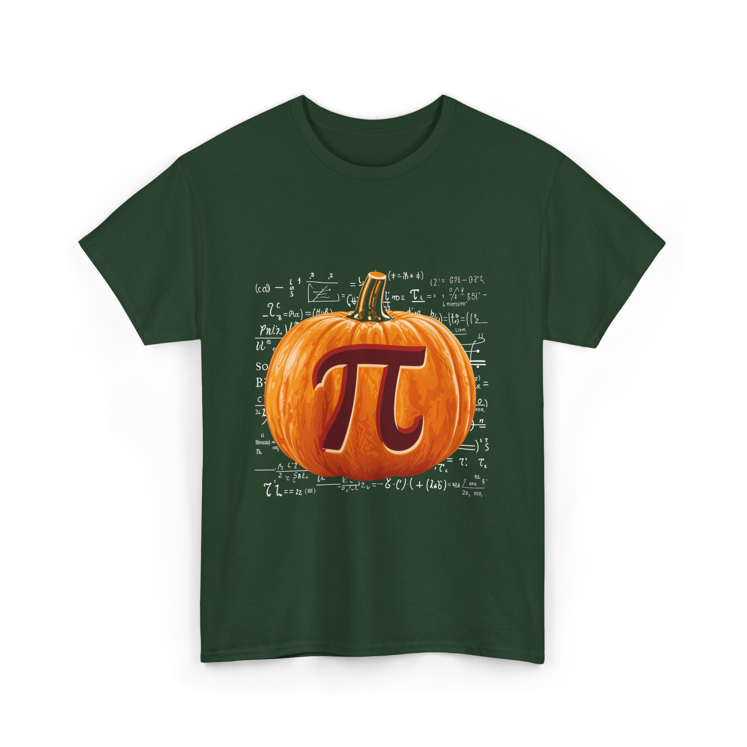 Pumpkin Pi Math Pumpkin T-Shirt - Forest Green
