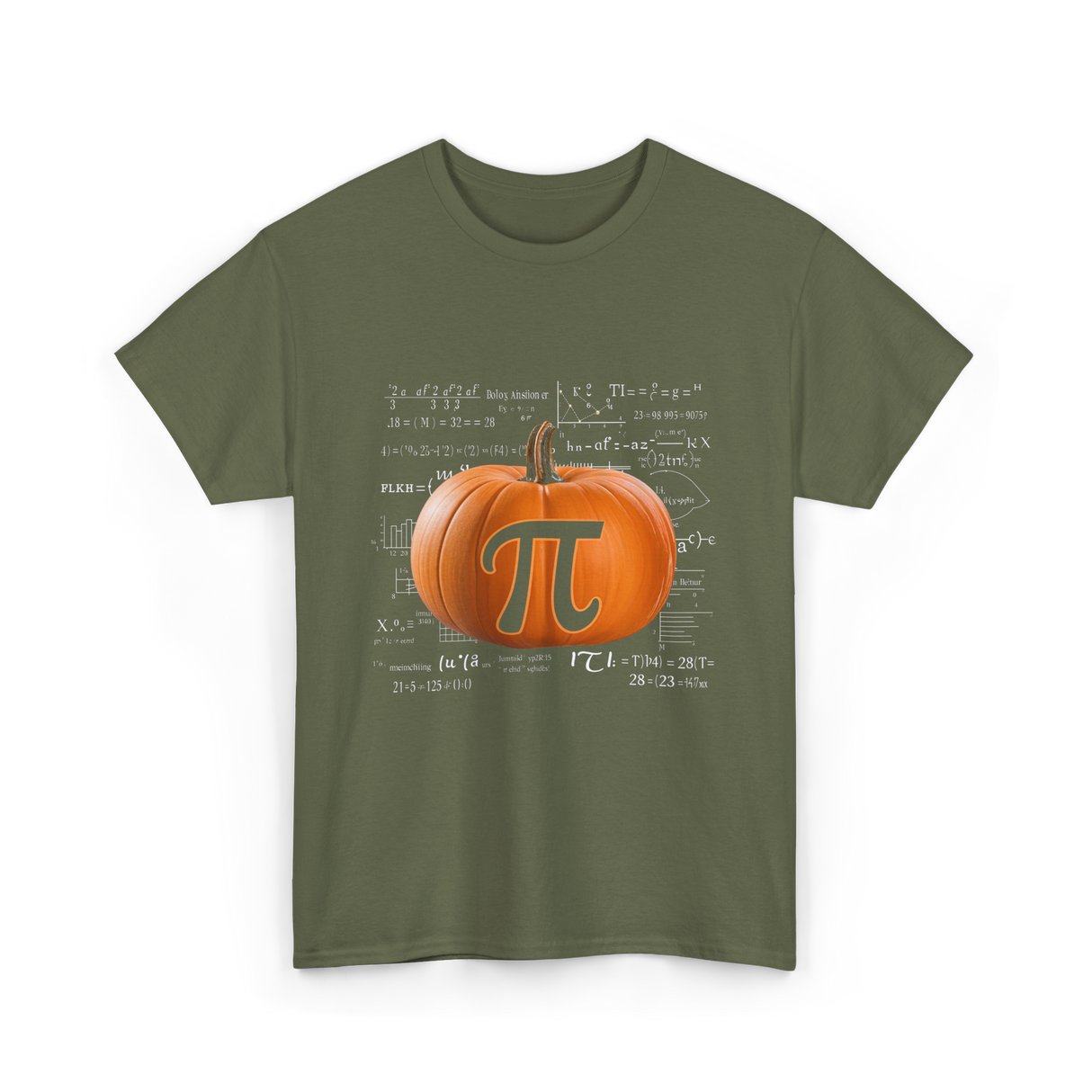 Pumpkin Pi Math Pumpkin T-Shirt - Military Green