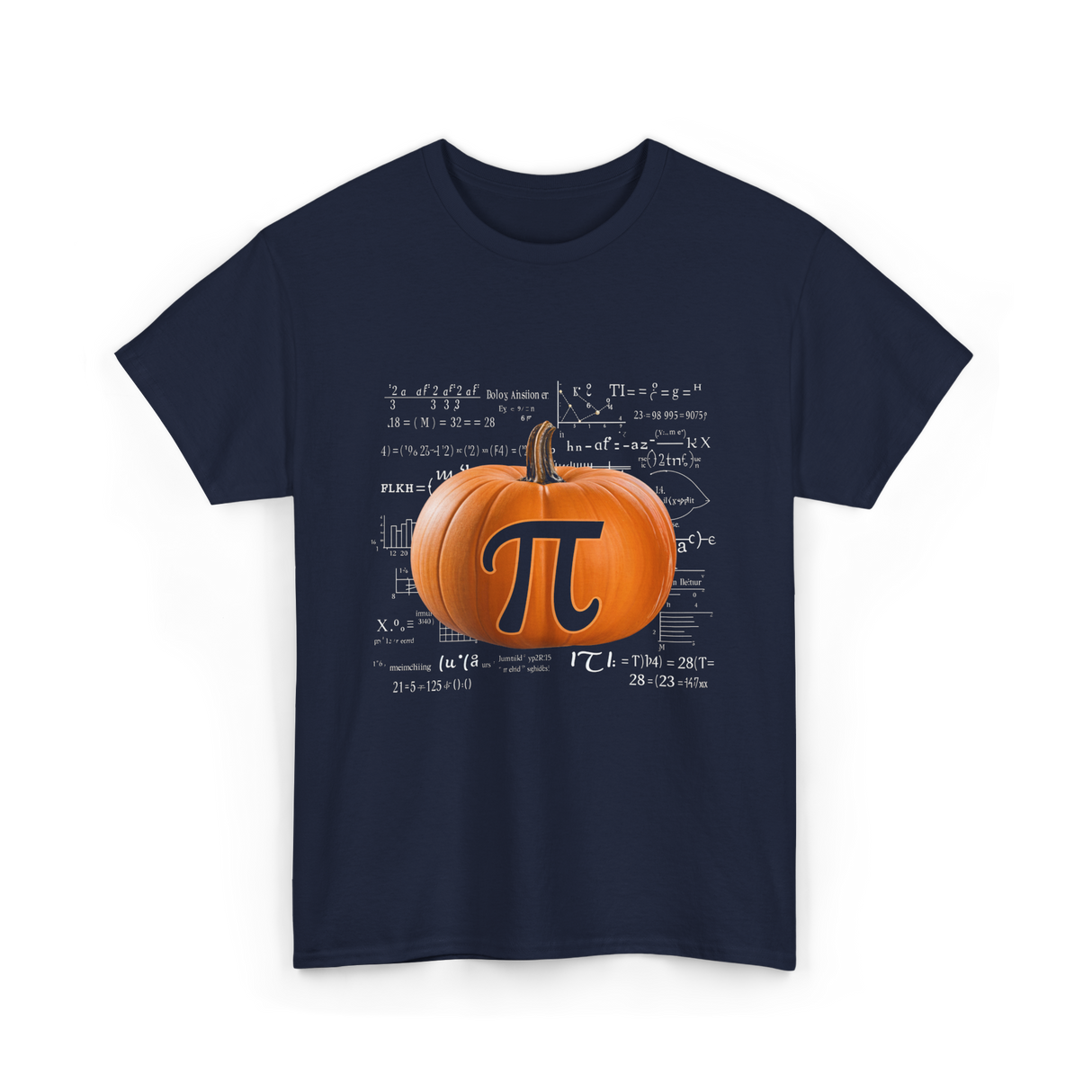 Pumpkin Pi Math Pumpkin T-Shirt - Navy